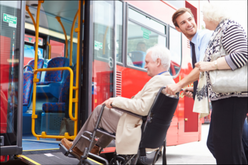 man helping the senior couple